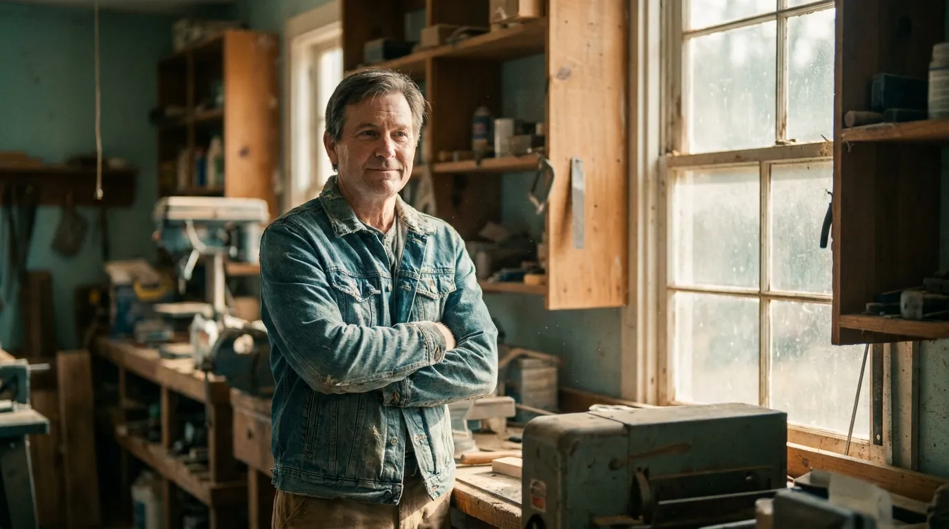 A small-business owner standing in their workshop