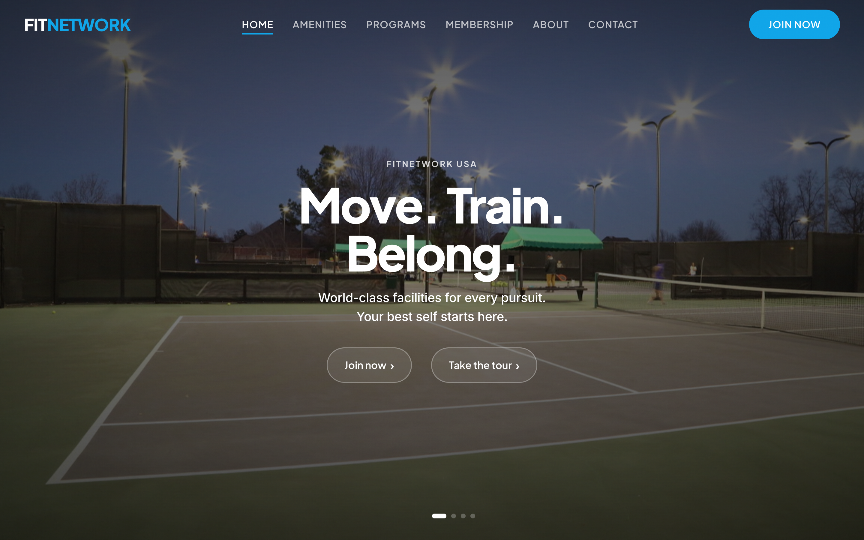 FitNetwork website on desktop